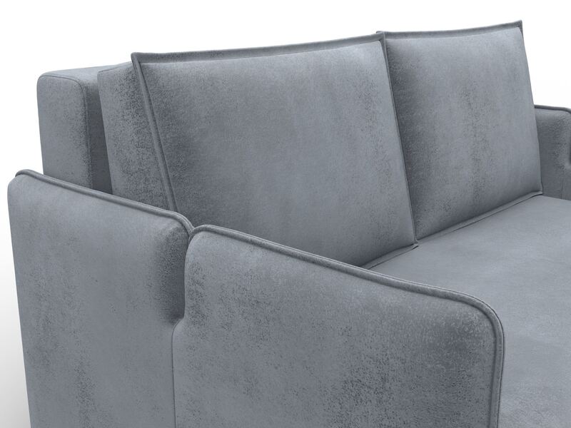 Диван прямой Лига-117, Велюр, TOWER 10 серый
