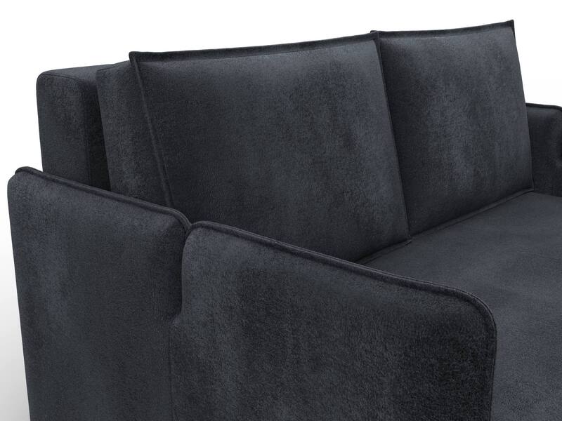 Диван прямой Лига-117, Велюр, TOWER 11 темно-серый