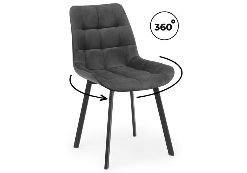 Стул на металлокаркасе, Челси 360 П темно-серый (zd 995) / черный np