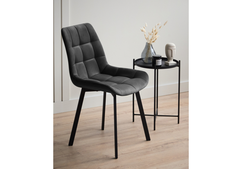 Стул на металлокаркасе, Челси 360 П темно-серый (zd 995) / черный np