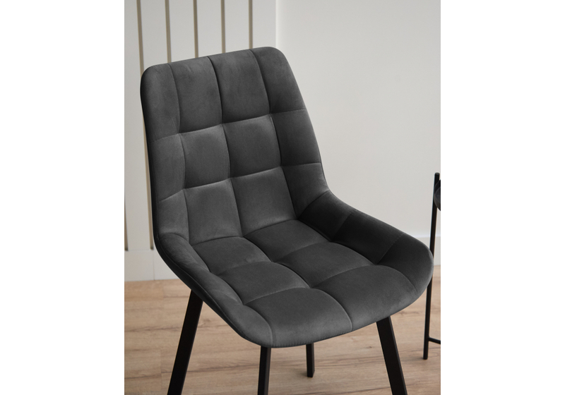 Стул на металлокаркасе, Челси 360 П темно-серый (zd 995) / черный np