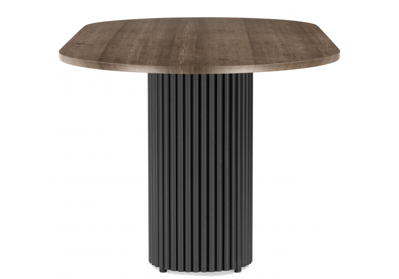 Стол деревянный, Барон О 180 х 90 дуб кантри пленка / черные ноги