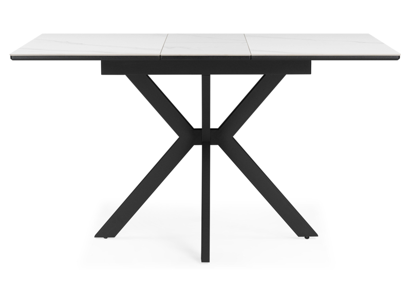 Керамический стол, Гардинг 100(130)x70 белый мрамор / черный