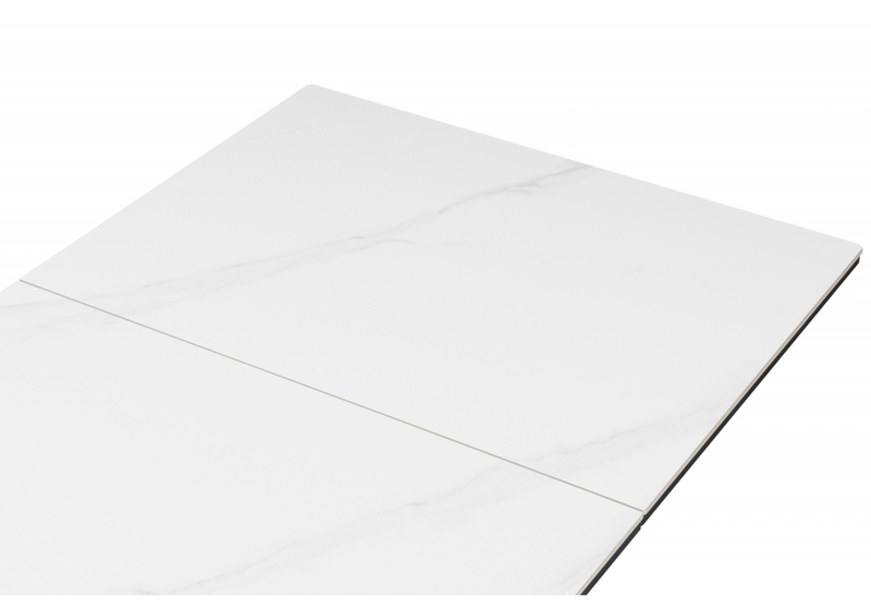 Керамический стол, Гардинг 100(130)x70 белый мрамор / черный