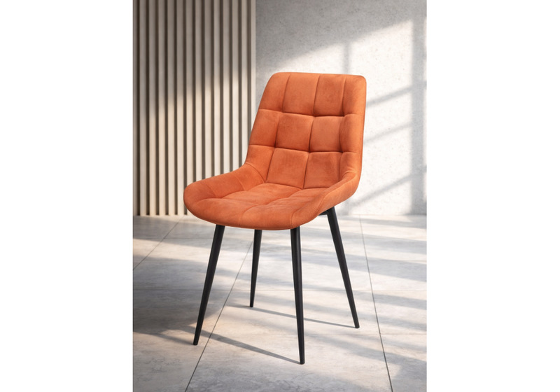 Стул на металлокаркасе, Челси 360 К терракотовый (zd 432) / черный np