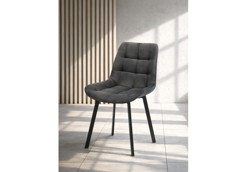 Стул на металлокаркасе, Челси 360 К темно-серый (zd 995) / черный np