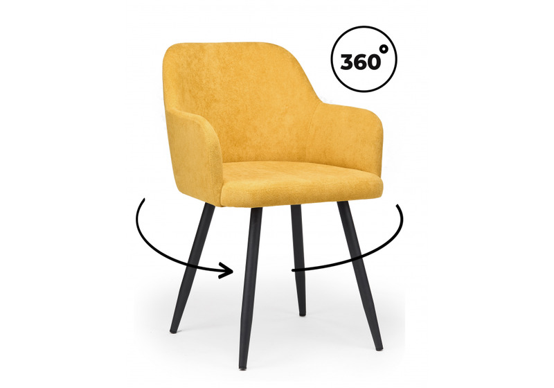 Стул на металлокаркасе, Инфини 360 горчичный (ocean 016) / черный