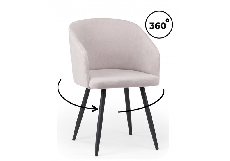 Стул на металлокаркасе, Монер 360 светло-серый (glory 36) / черный