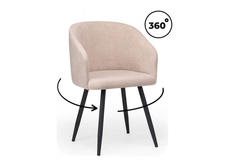 Стул на металлокаркасе, Монер 360 латте (glory 10) / черный