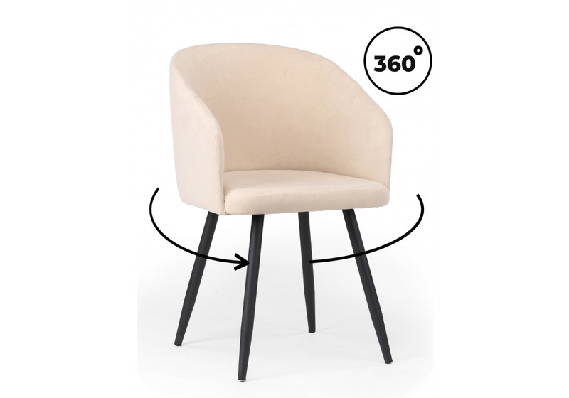 Стул на металлокаркасе, Монер 360 бежевый (glory 03) / черный