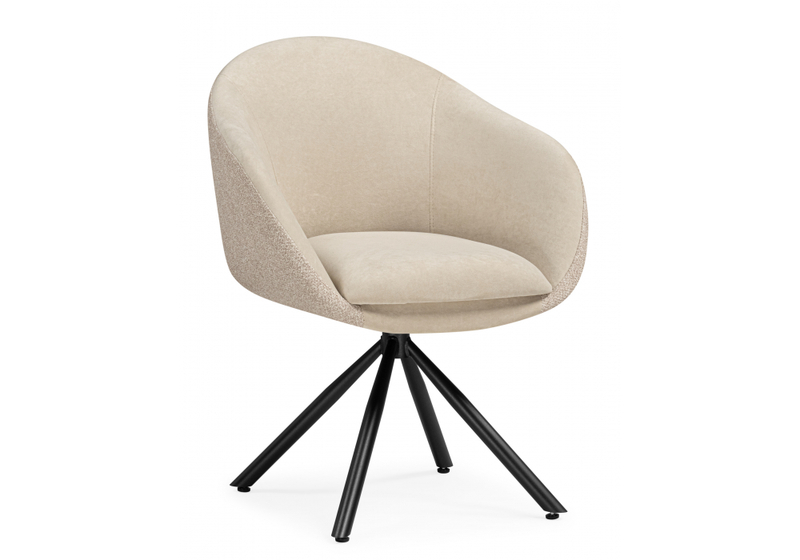 Стул на металлокаркасе, Бартон 1 ткань мадера 3 / черный матовый