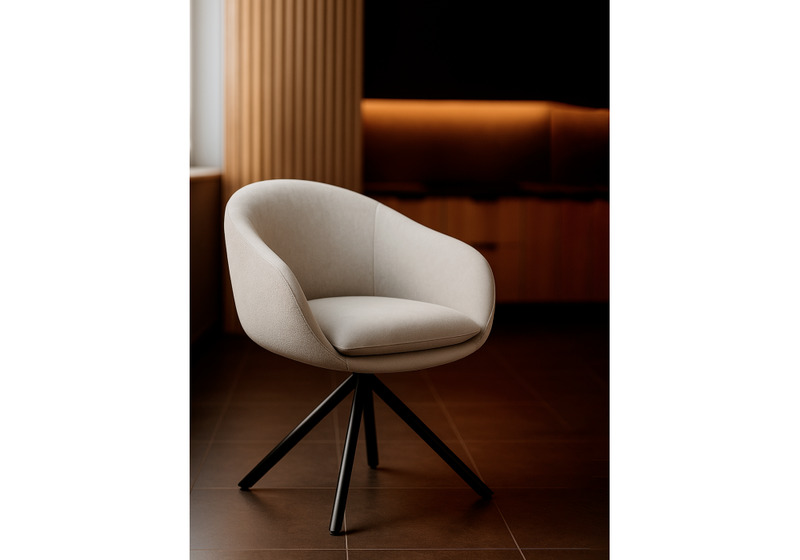 Стул на металлокаркасе, Бартон 1 ткань мадера 3 / черный матовый