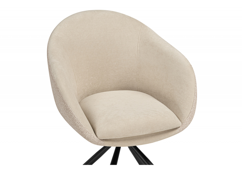 Стул на металлокаркасе, Бартон 1 ткань мадера 3 / черный матовый