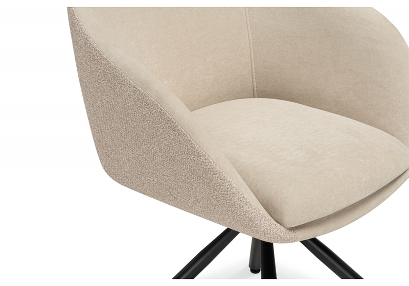 Стул на металлокаркасе, Бартон 1 ткань мадера 3 / черный матовый