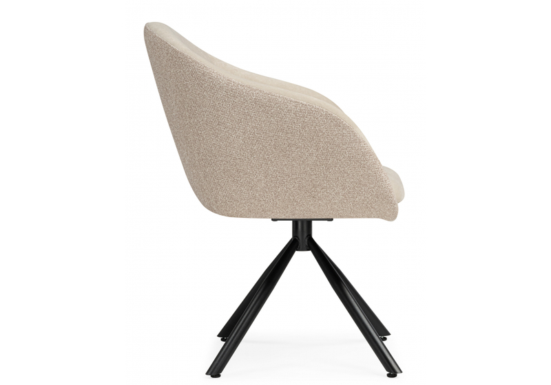 Стул на металлокаркасе, Бартон 1 ткань мадера 3 / черный матовый