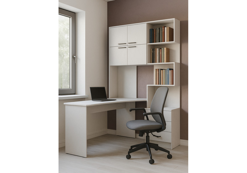 Компьютерный стол, Эльброни левый белый