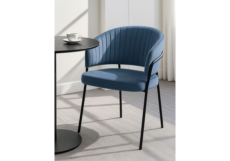 Стул на металлокаркасе, Лео синий Brendy Classic Blue 08 / черный