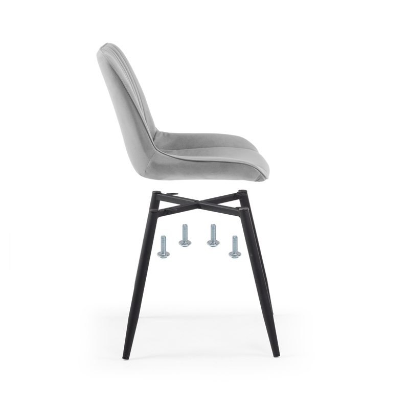 Стул на металлокаркасе, Седа светло-серый / черный