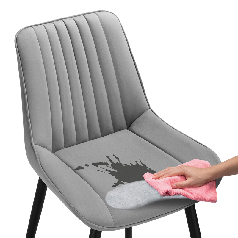 Стул на металлокаркасе, Седа светло-серый / черный