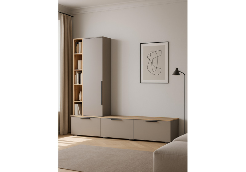 ТВ-тумба, Филеста кашемир / дуб вотан