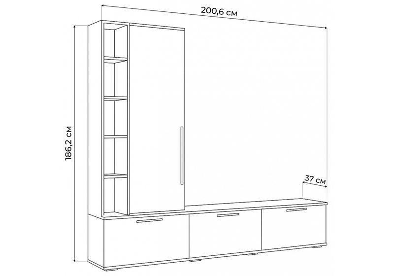 ТВ-тумба, Филеста кашемир / дуб вотан