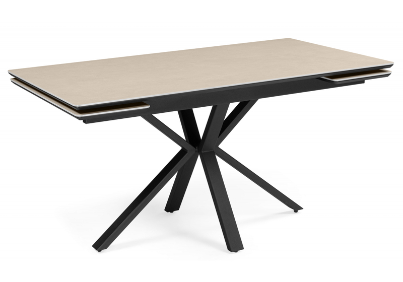 Керамический стол, Старлайт 140(200)х80 okara light yellow / черный