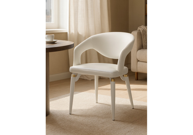 Стул на металлокаркасе, Palma white / white and gold
