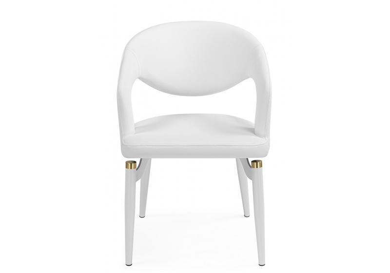 Стул на металлокаркасе, Palma white / white and gold