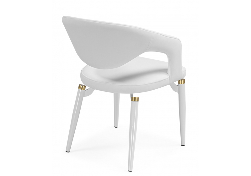 Стул на металлокаркасе, Palma white / white and gold
