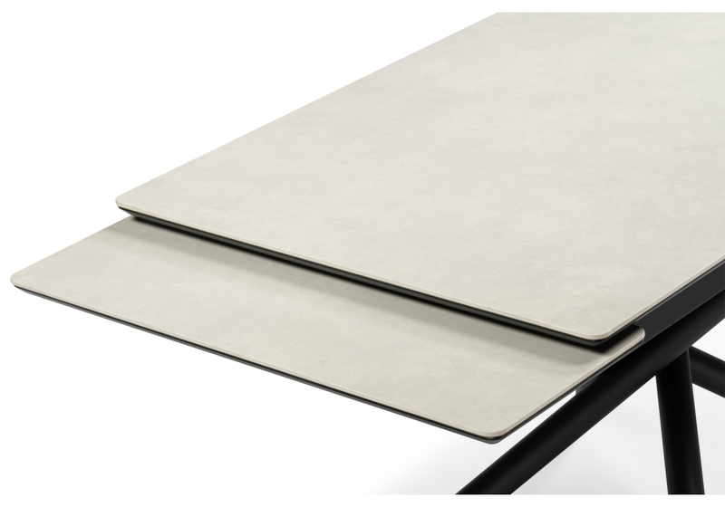 Керамический стол, Мэриан 120(180)х80 carmen light grey / черный