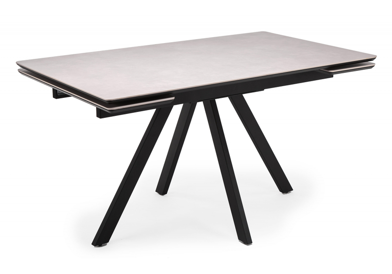 Керамический стол, Вилли 140(200)х80 carmen light grey / черный