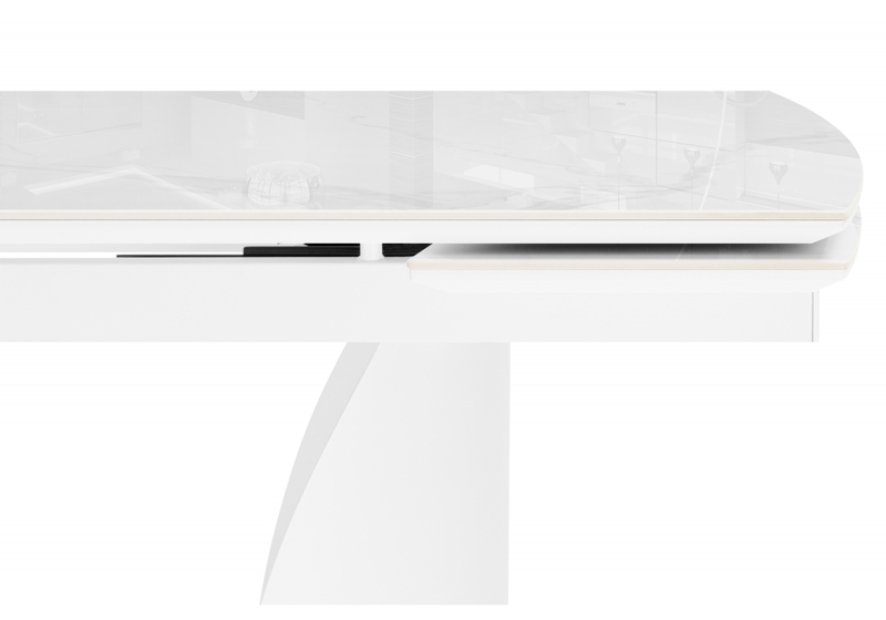 Керамический стол, Готланд 180(240)x90 statuario titan gloss / белый
