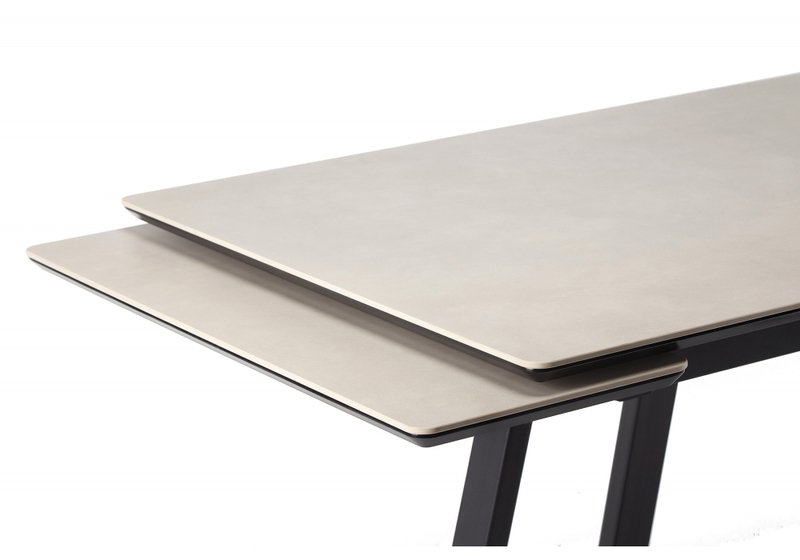 Керамический стол, Памелла 140(200)х80 carmen light grey / черный