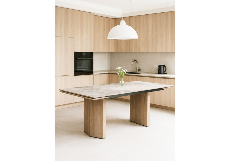 Керамический стол, Монерон 200x100 brecha crema elegance / дуб монтана