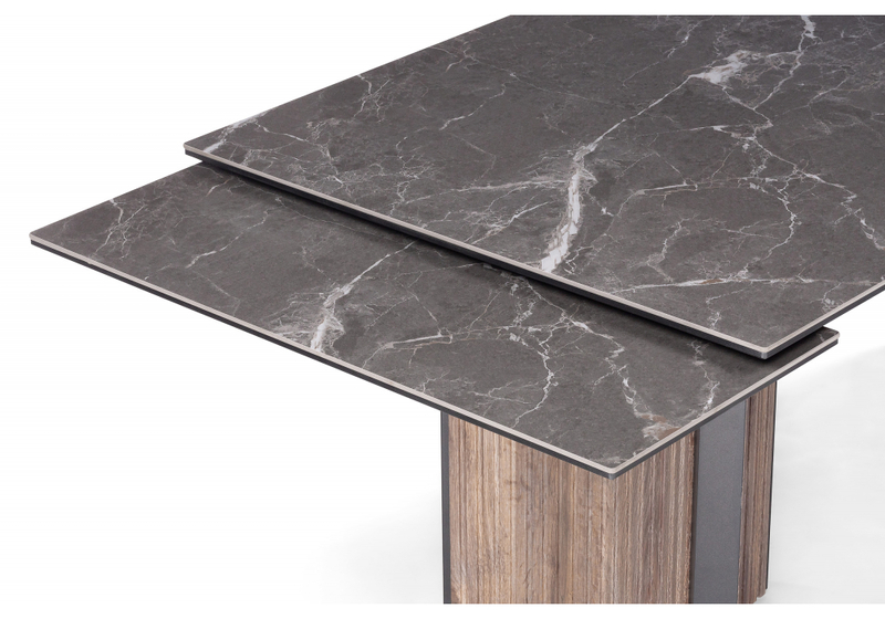 Керамический стол, Саливан 180x90 nero marquina / дуб бомонд лофт