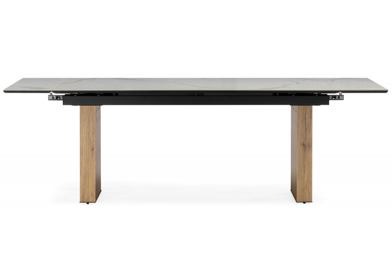Керамический стол, Бернардо 180x90 statuario titan gloss / дуб монтана