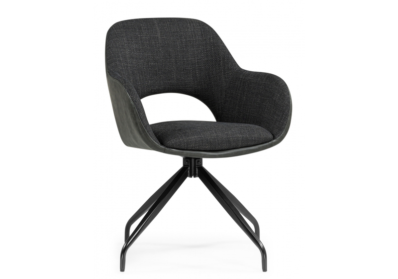 Стул на металлокаркасе, Memfis graphite / black