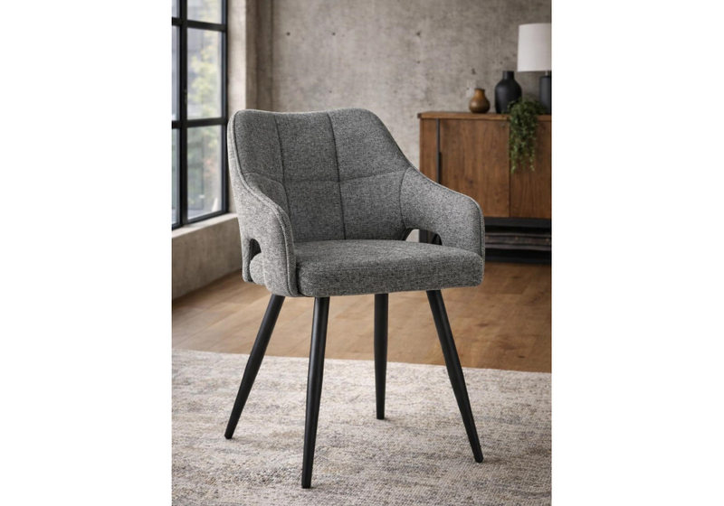 Стул на металлокаркасе, Hera dark gray / black