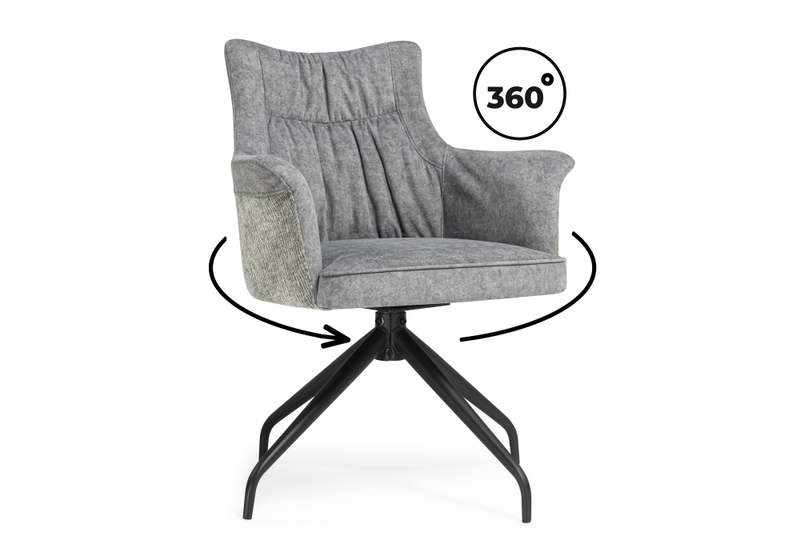Стул на металлокаркасе, Kaser 360 крутящийся grey / black