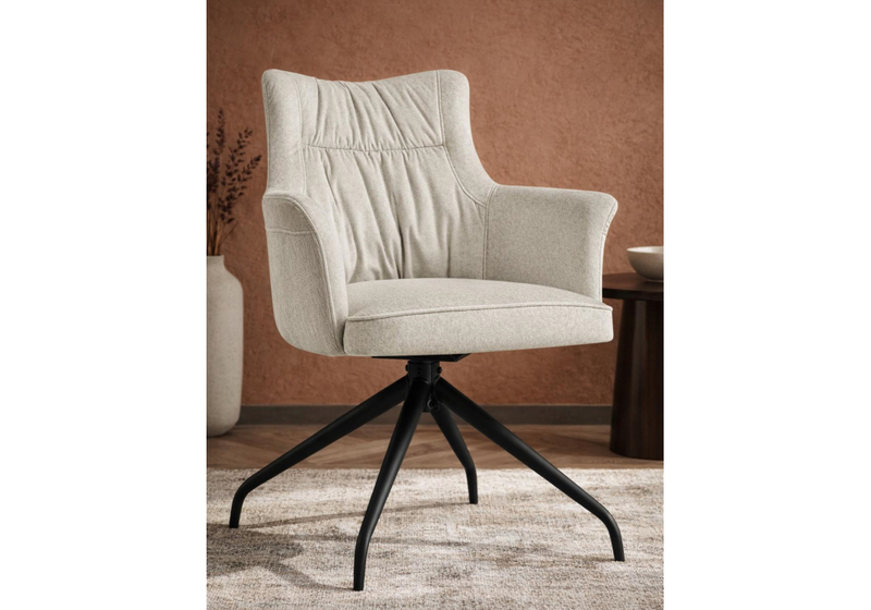 Стул на металлокаркасе, Kaser 360 крутящийся ivory / black