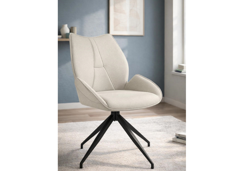 Стул на металлокаркасе, Miranda 360 крутящийся beige / black