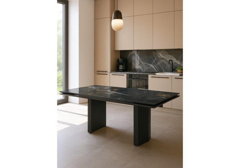 Керамический стол, Монерон 200(260)х100х77 black paradise / черный