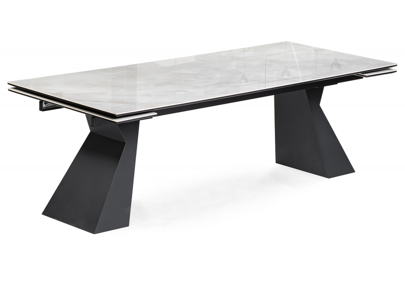 Керамический стол, Денхольм 240(290)х100х75 rystal onyx bianco / черный