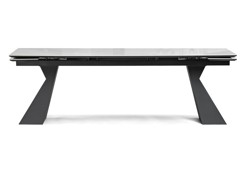 Керамический стол, Денхольм 240(290)х100х75 rystal onyx bianco / черный