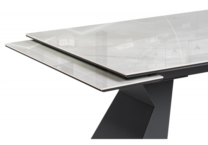 Керамический стол, Денхольм 240(290)х100х75 rystal onyx bianco / черный