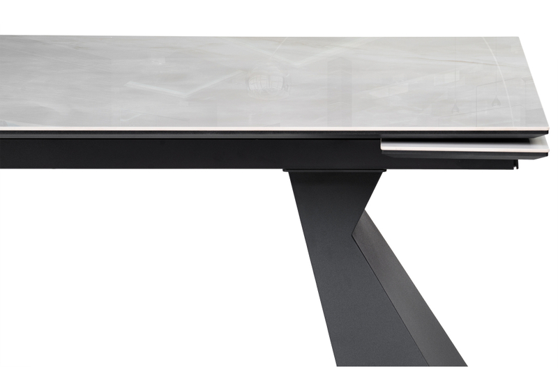 Керамический стол, Денхольм 240(290)х100х75 rystal onyx bianco / черный