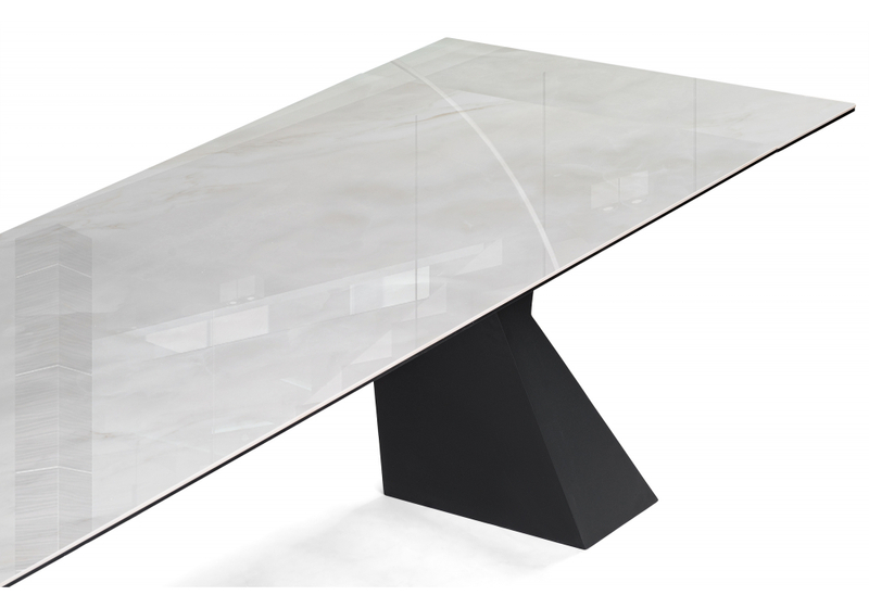 Керамический стол, Денхольм 240(290)х100х75 rystal onyx bianco / черный