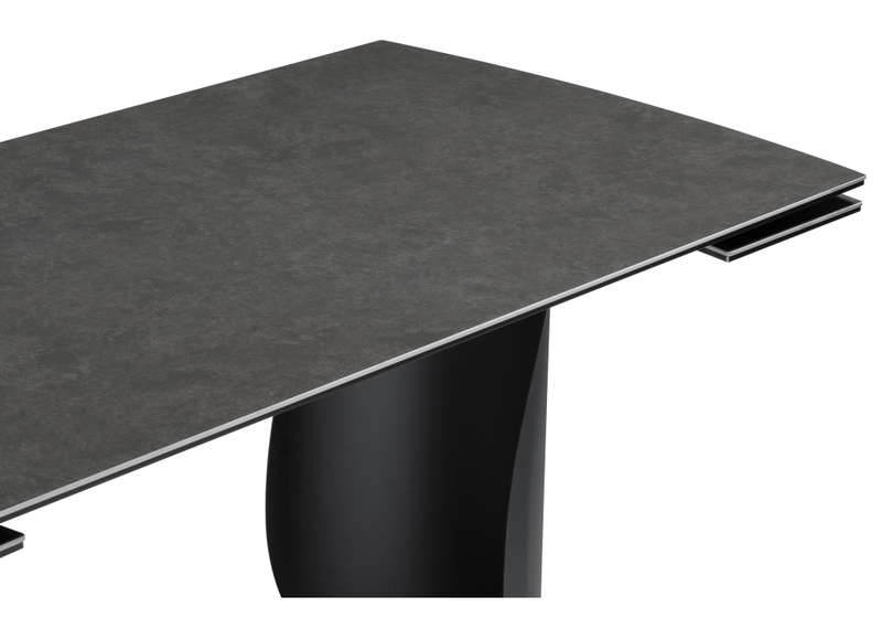 Керамический стол, Готланд 180(240)х90х79 ink gray / черный