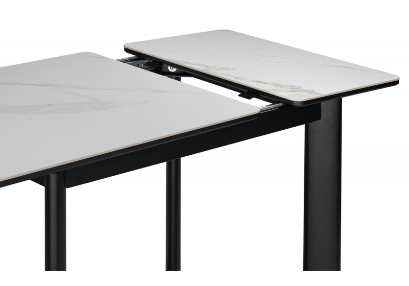 Керамический стол, Кина 90(130)х65х76 alpine white / черный