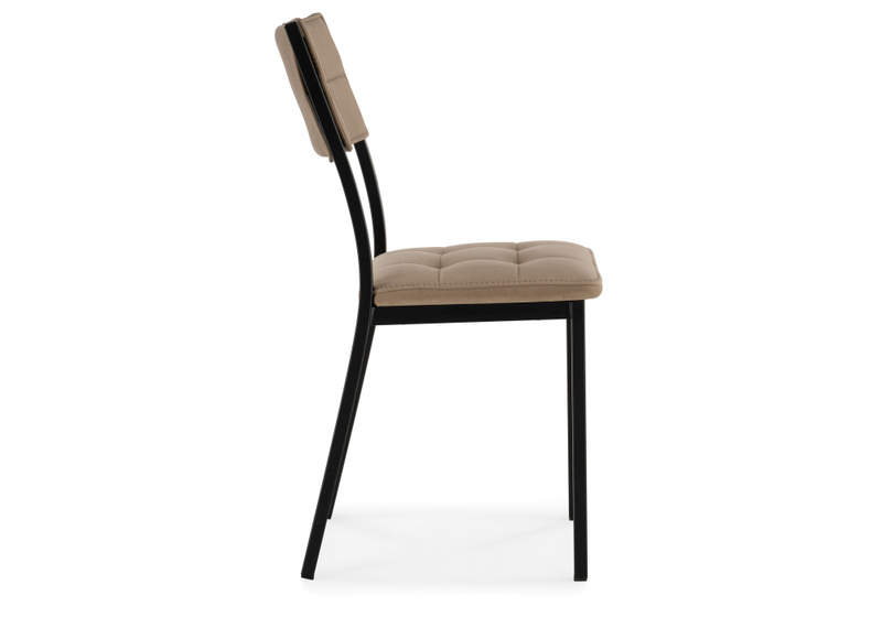 Стул на металлокаркасе, Бекал латте / черный матовый